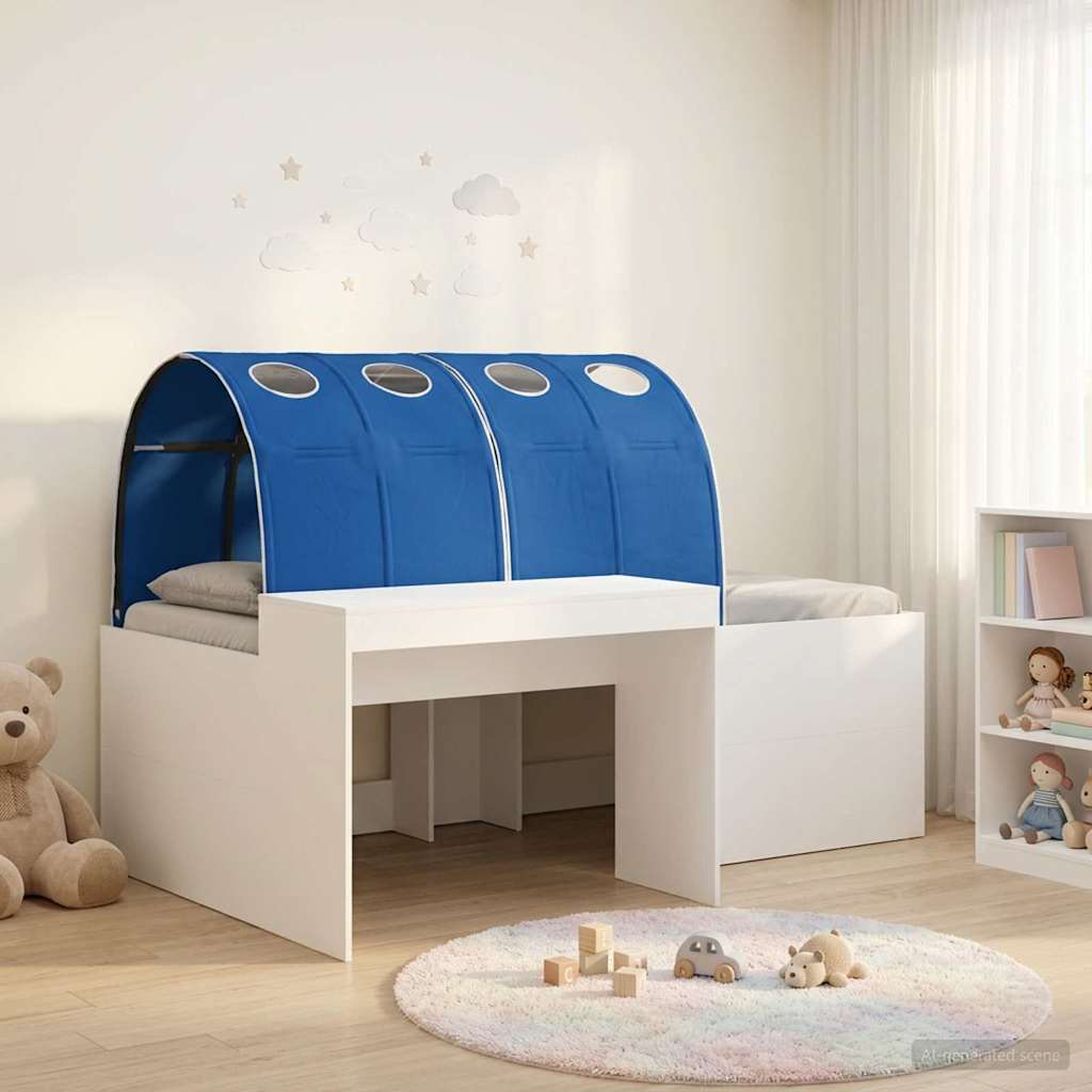 Postel s Tunelem 4 pcs Bílá a modrá Kompozitní dřevo
