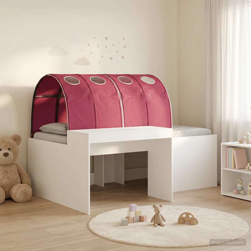 Postel s Tunelem 4 pcs Bílá a červená Kompozitní dřevo