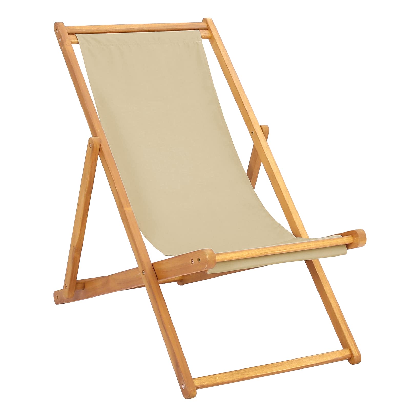 Strandstoel Beige Massief Teakhout image 2