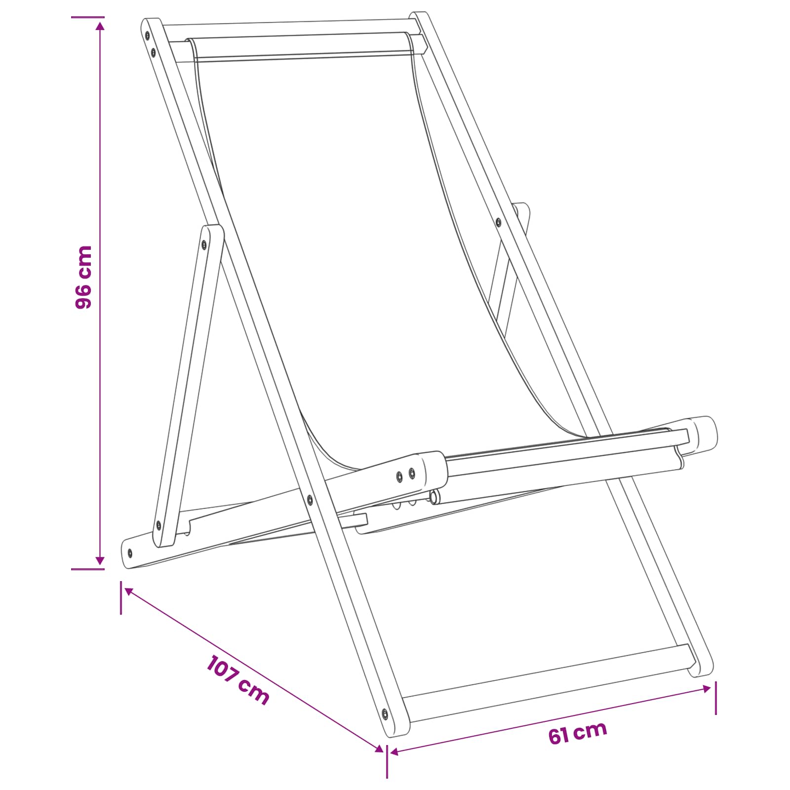 Strandstoel Beige Massief Teakhout image 9