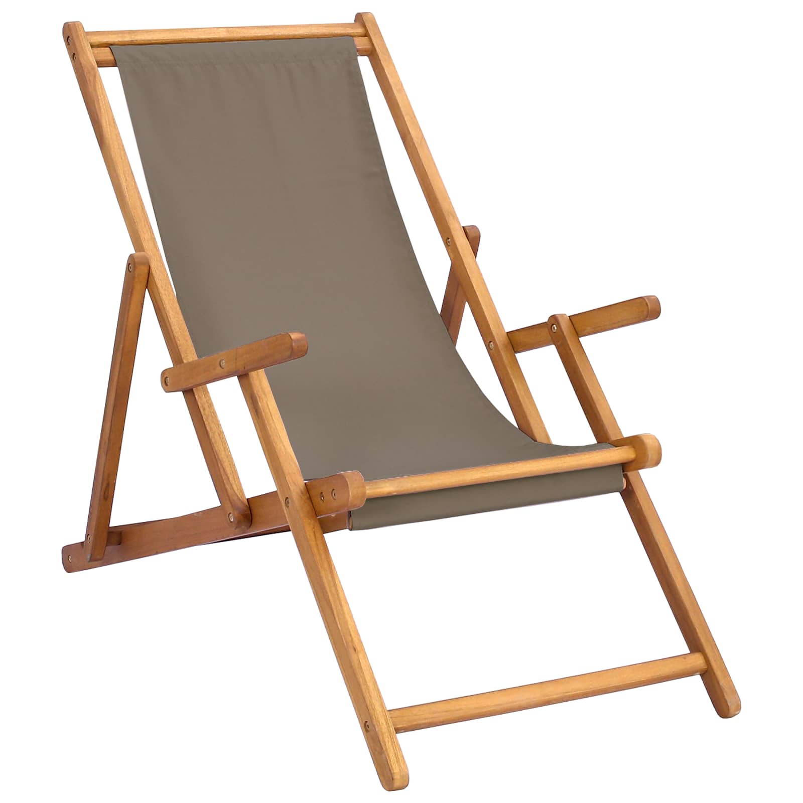 Strandstoel Taupe Massief Teakhout image 2
