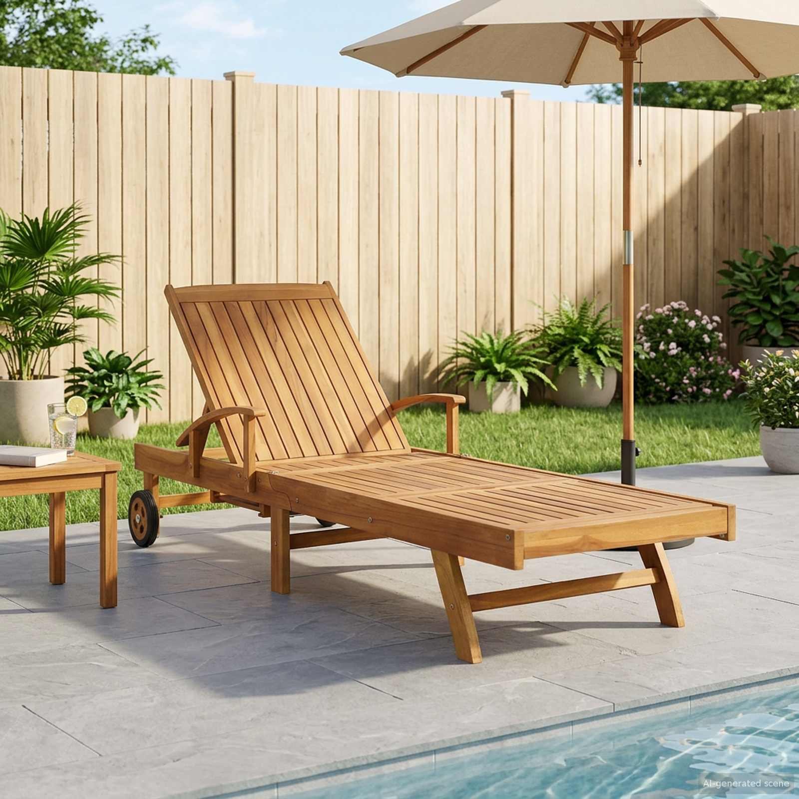 vidaXL Șezlong 1-persoană Maro Lemn solid de tec