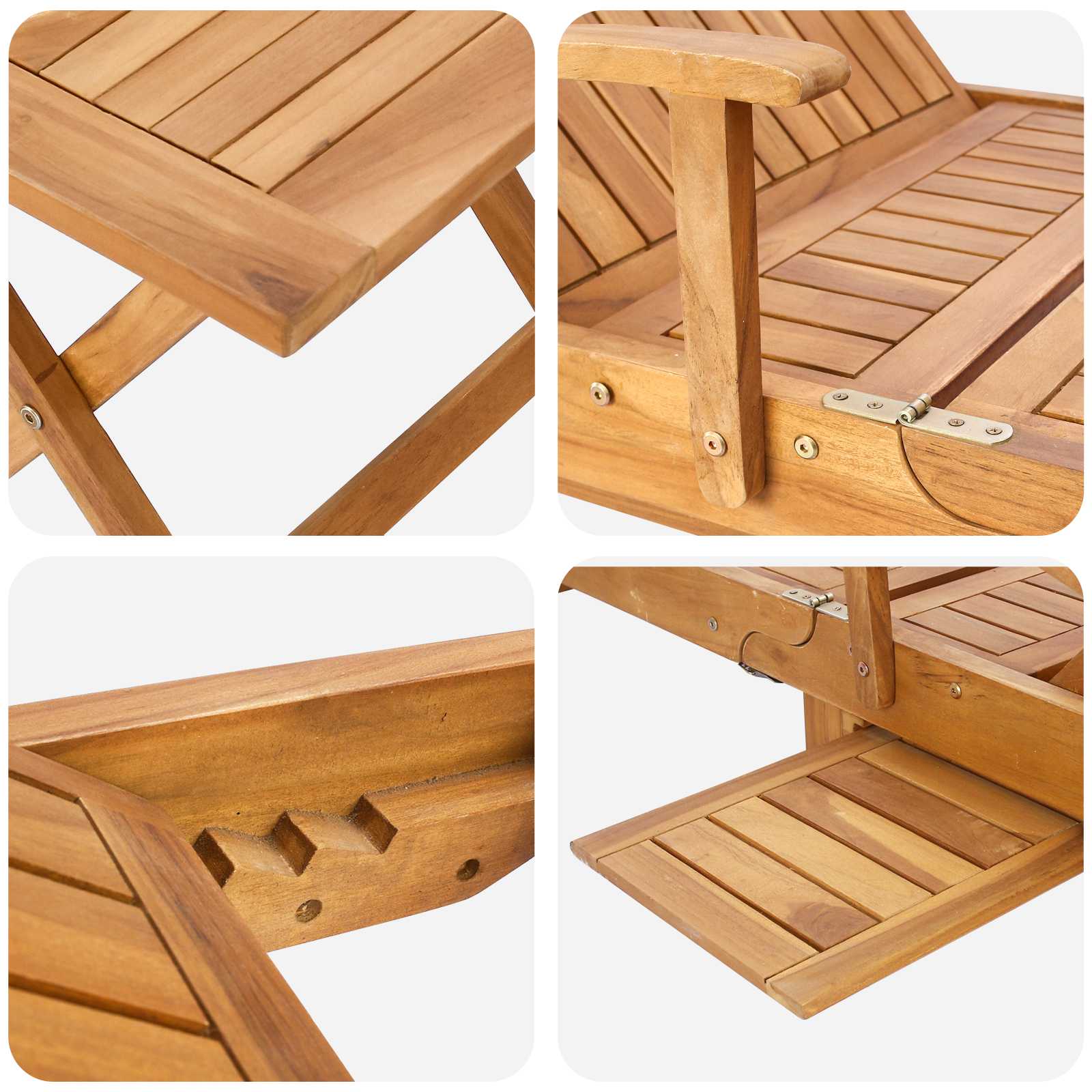 Ligbed met tafel Bruin Massief Teakhout image 7