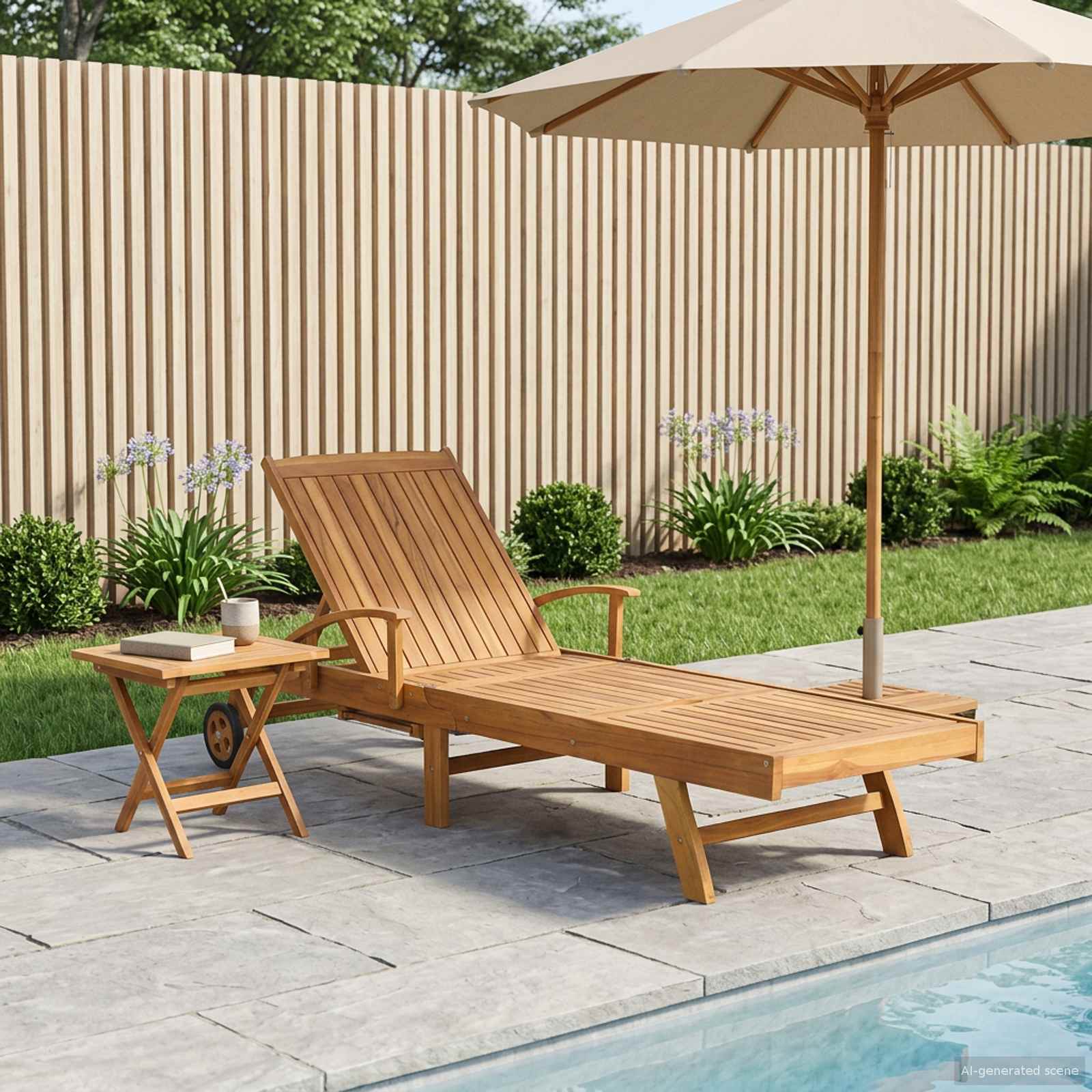 vidaXL Șezlong cu masă 2 pcs Maro 40 x 40 x 40 cm Lemn solid de tec