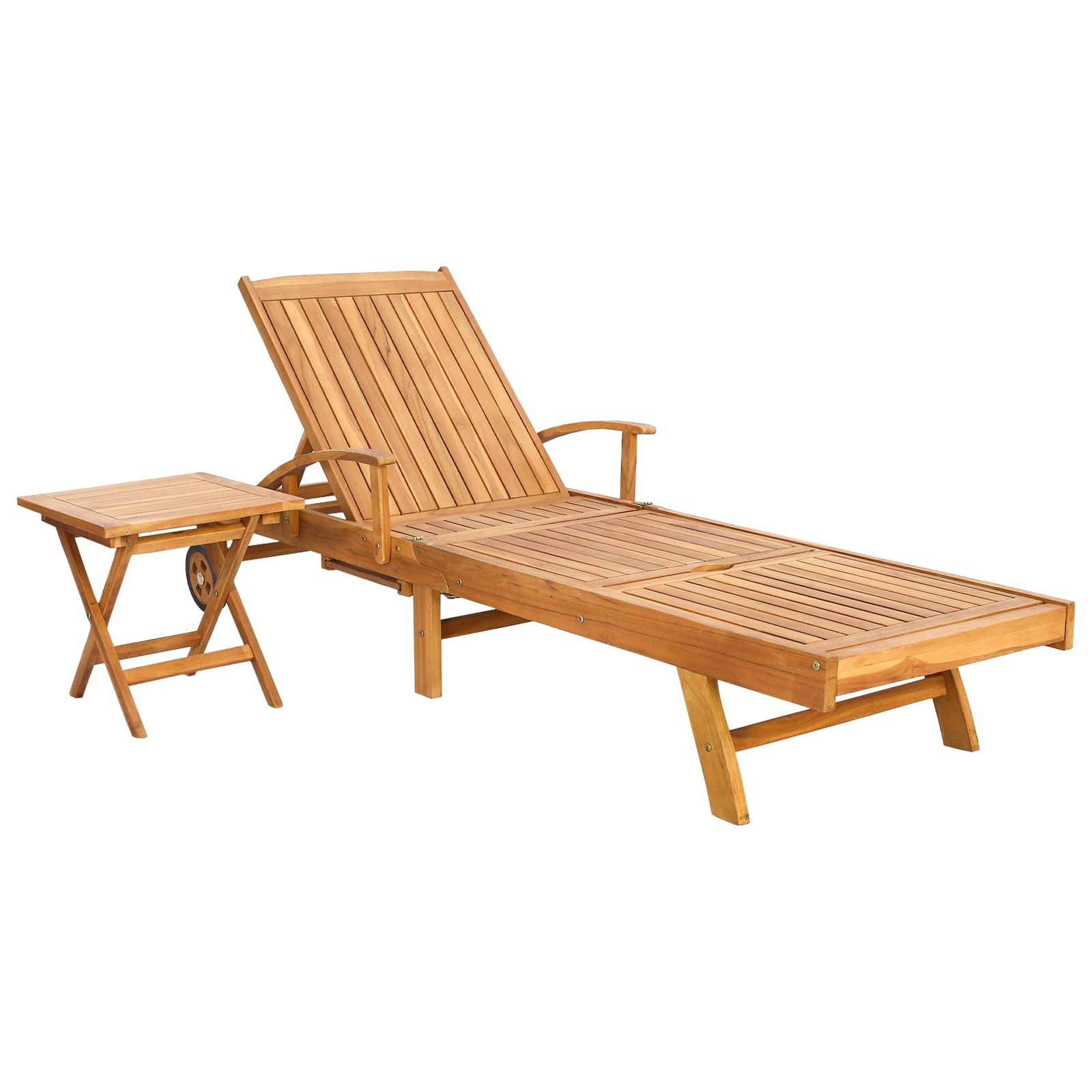 Ligbed met tafel Bruin Massief Teakhout image 2