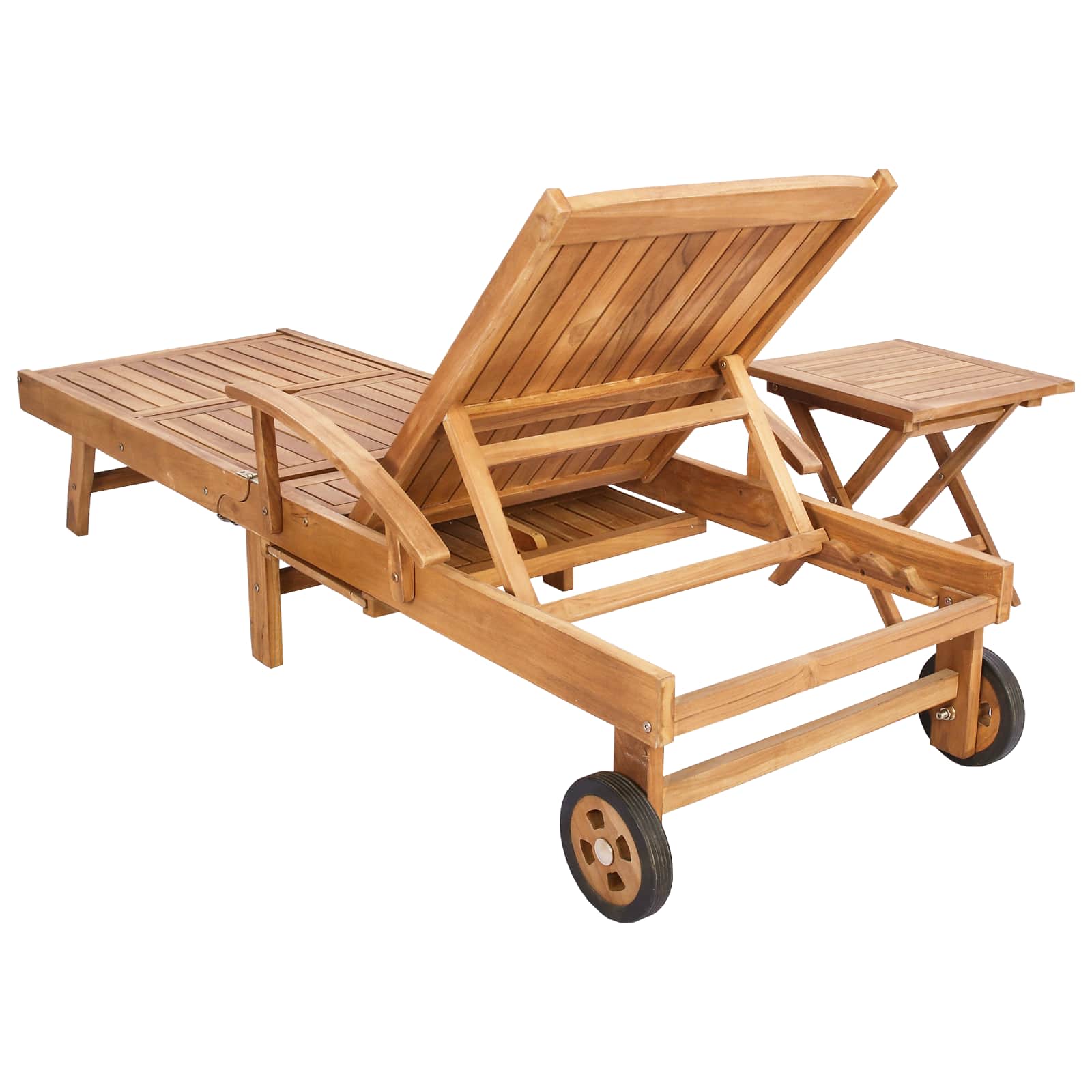 Ligbed met tafel Bruin Massief Teakhout image 5