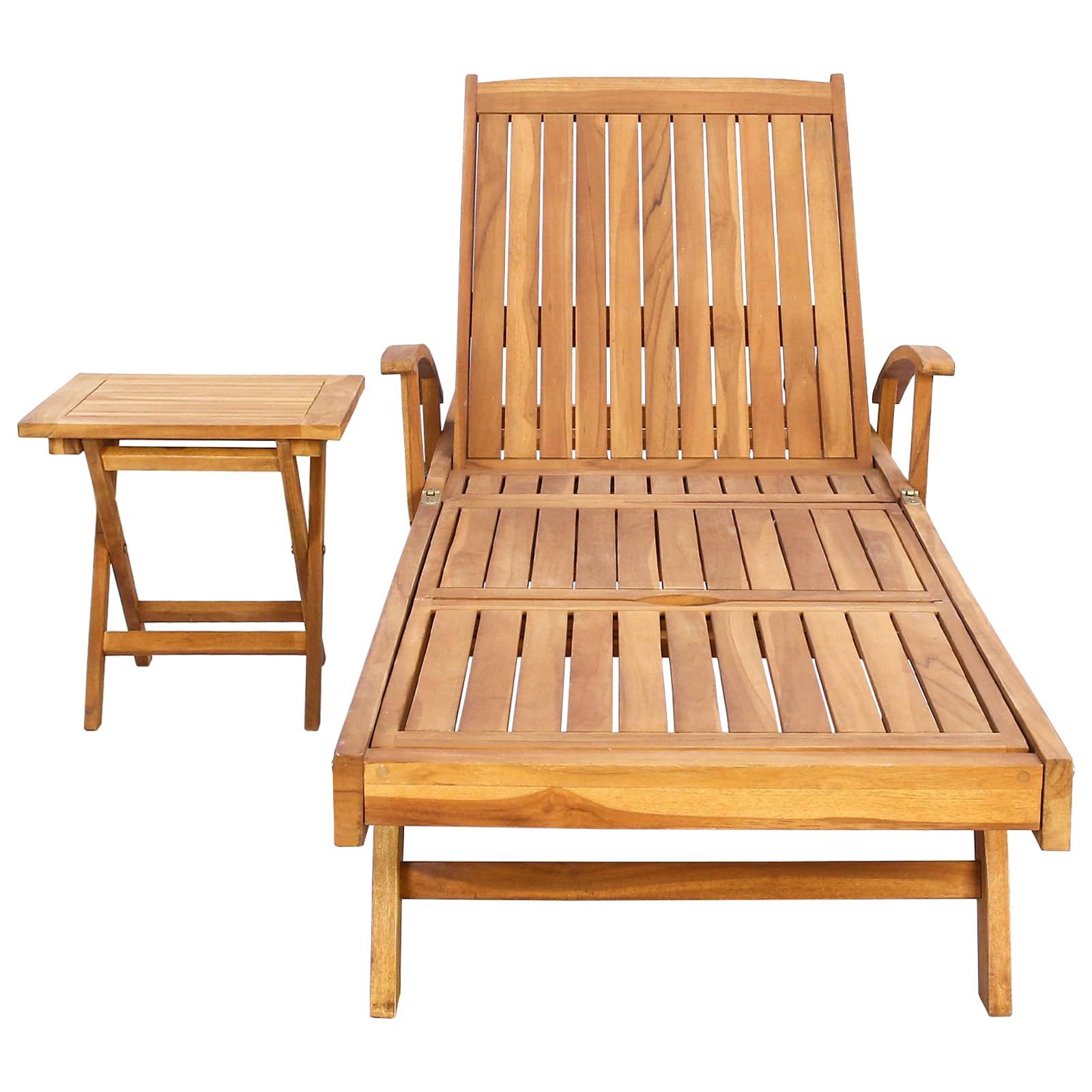 Ligbed met tafel Bruin Massief Teakhout image 3