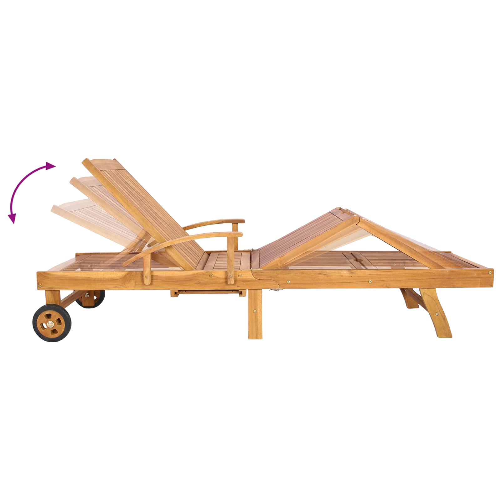 Ligbed met tafel Bruin Massief Teakhout image 9