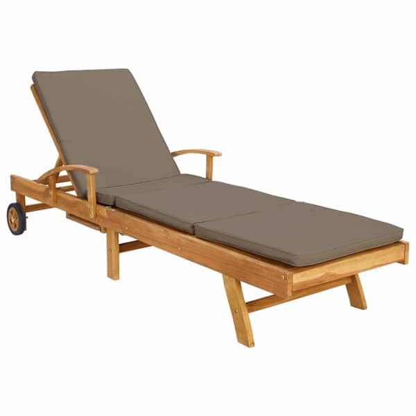 vidaXL P&auml;ikese lounge koos padjaga 100% pol&uuml;ester, tahke teaki