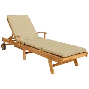 vidaXL P&auml;ikese lounge koos padjaga 100% pol&uuml;ester, tahke teaki