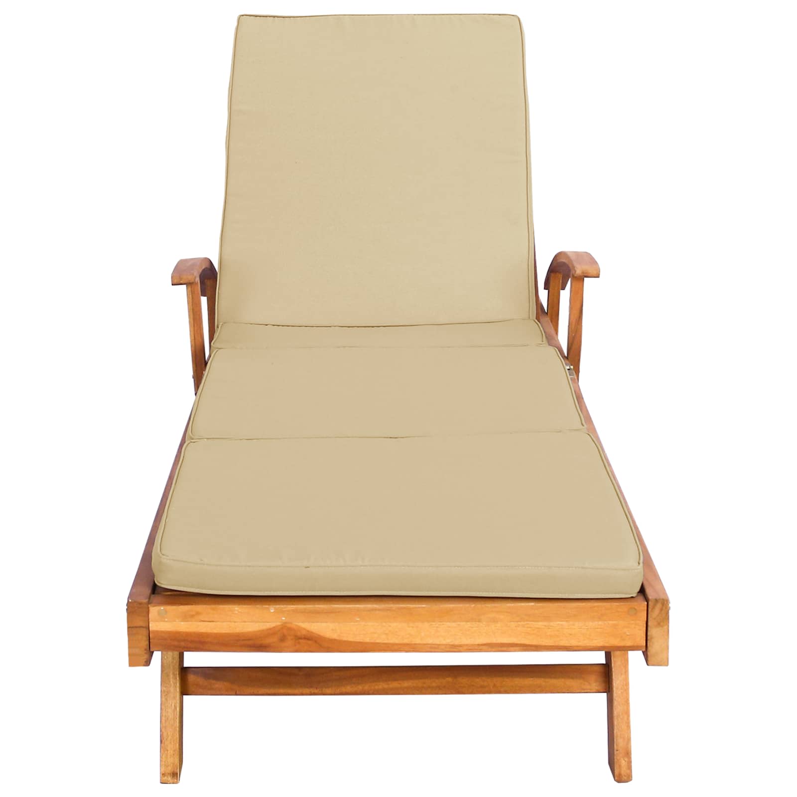 Ligstoel 100% Polyester Massief Teak image 4