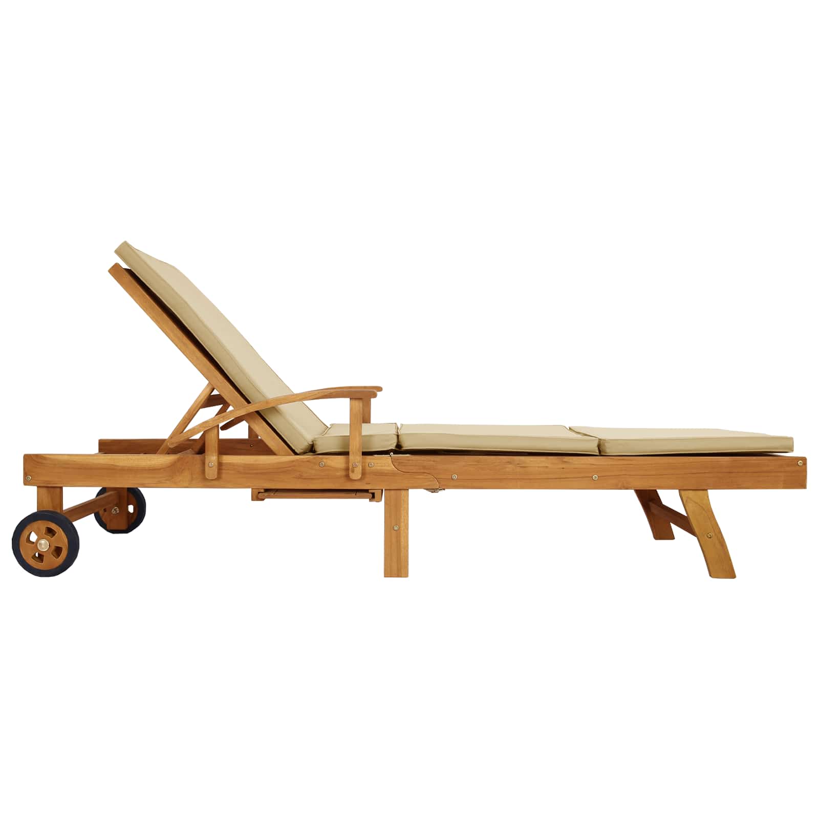 Ligstoel 100% Polyester Massief Teak image 5