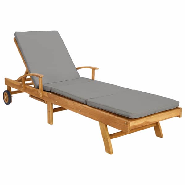 vidaXL P&auml;ikese lounge koos padjaga 100% pol&uuml;ester, tahke teaki