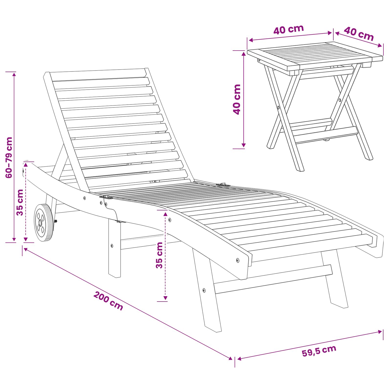 Ligstoel 2 pcs Bruin Massief Teakhout image 10