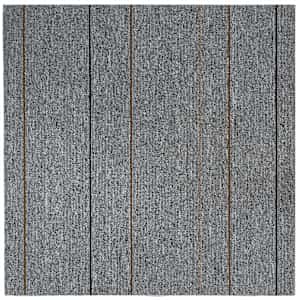Kobercová dlaždice Světle šedá s pruhy 50 x 50 cm 20 pcs - obrázek 5