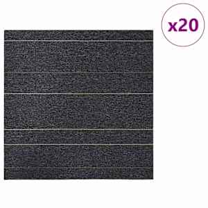 Kobercová dlaždice Tmavě šedá s pruhy 50 x 50 cm 20 pcs - obrázek 3