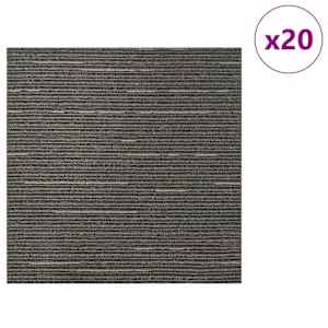 Kobercová dlaždice Pruhovaná tmavě hnědá 50 x 50 cm 20 pcs - obrázek 3