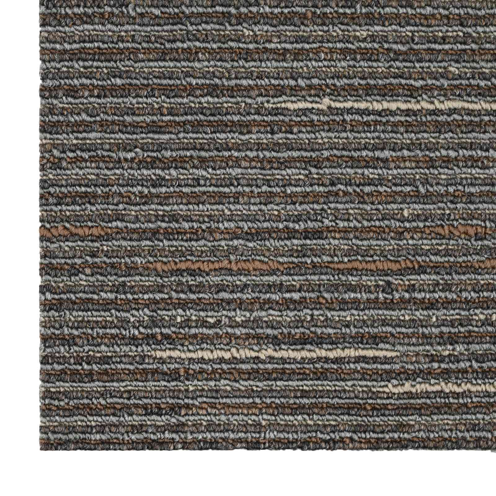 Preproga ploščica Prugasta temno rjava 50 x 50 cm 36 pcs - slika 6