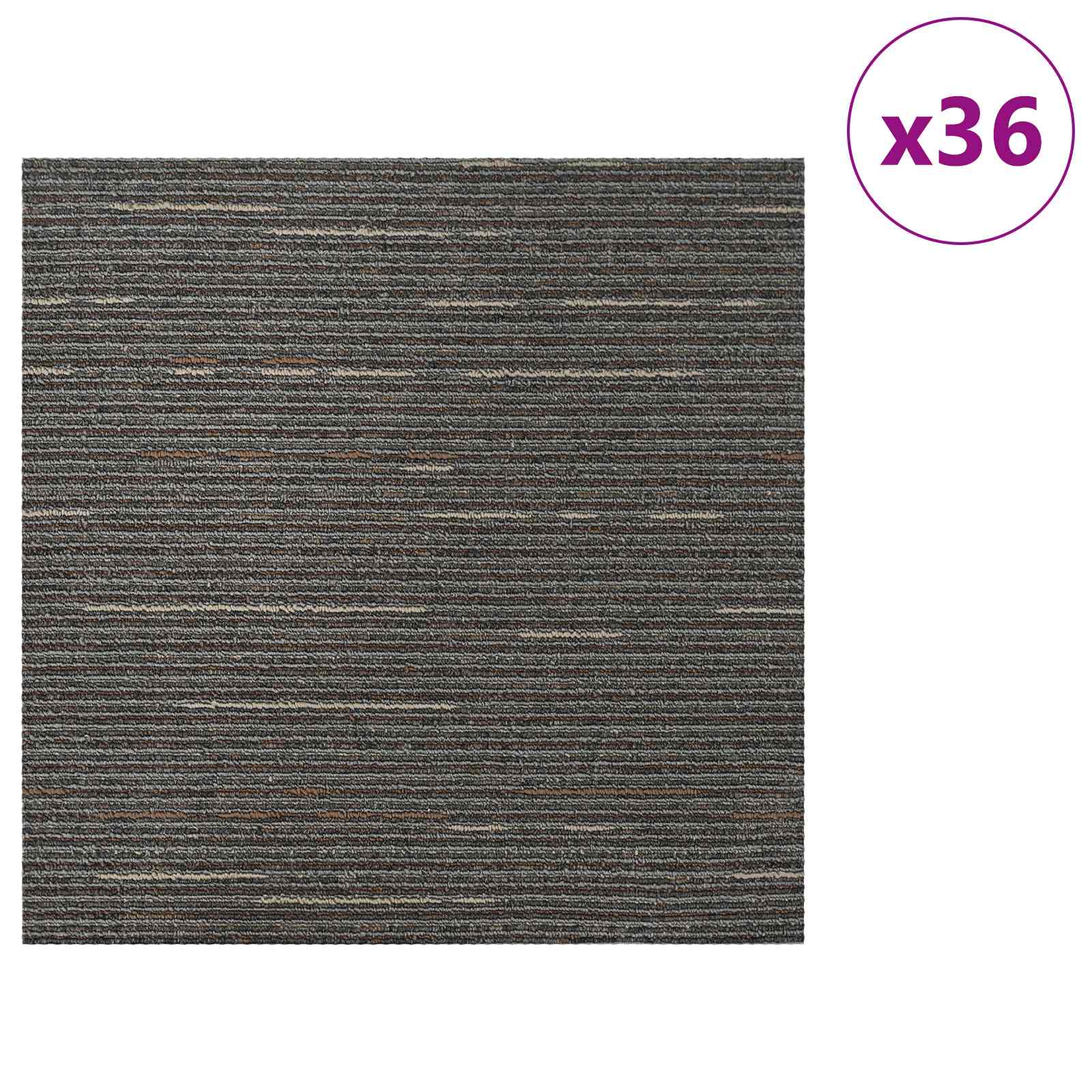 Preproga ploščica Prugasta temno rjava 50 x 50 cm 36 pcs - slika 3