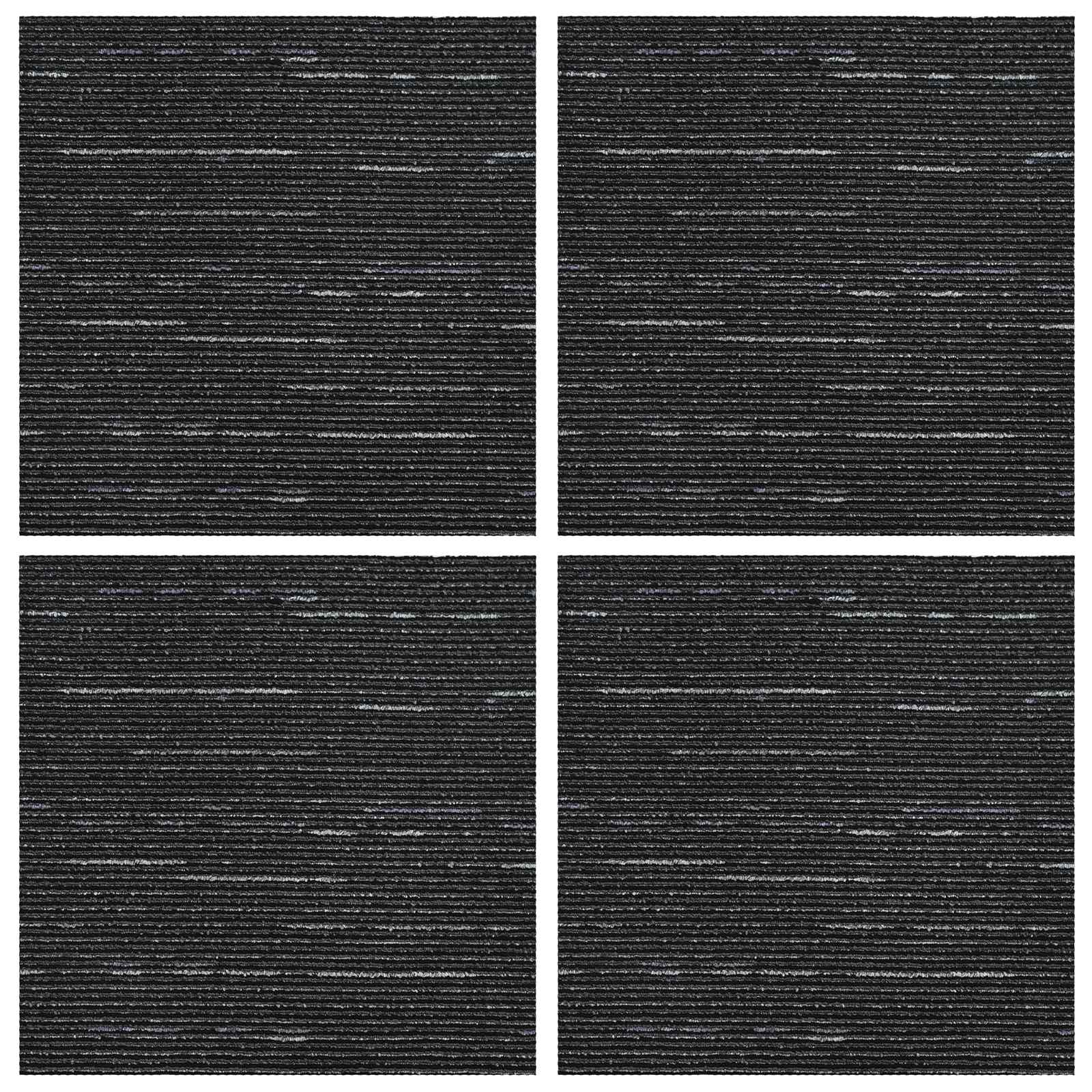 Preproga ploščica Pasma Črna 50 x 50 cm 4 pcs PP in Bitumen - slika 3