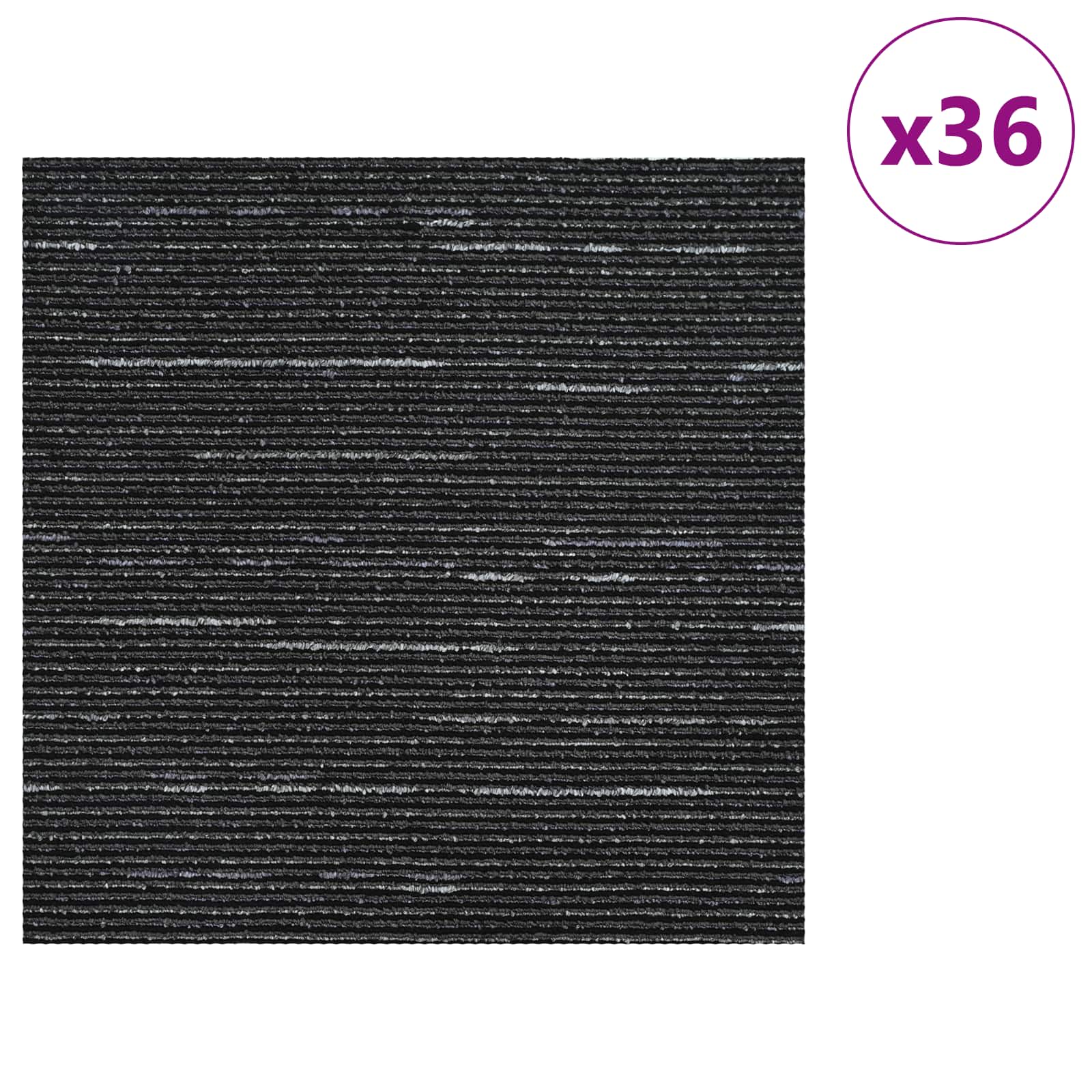 Preproga ploščica Pasma Črna 50 x 50 cm 36 pcs PP in Bitumen - slika 3