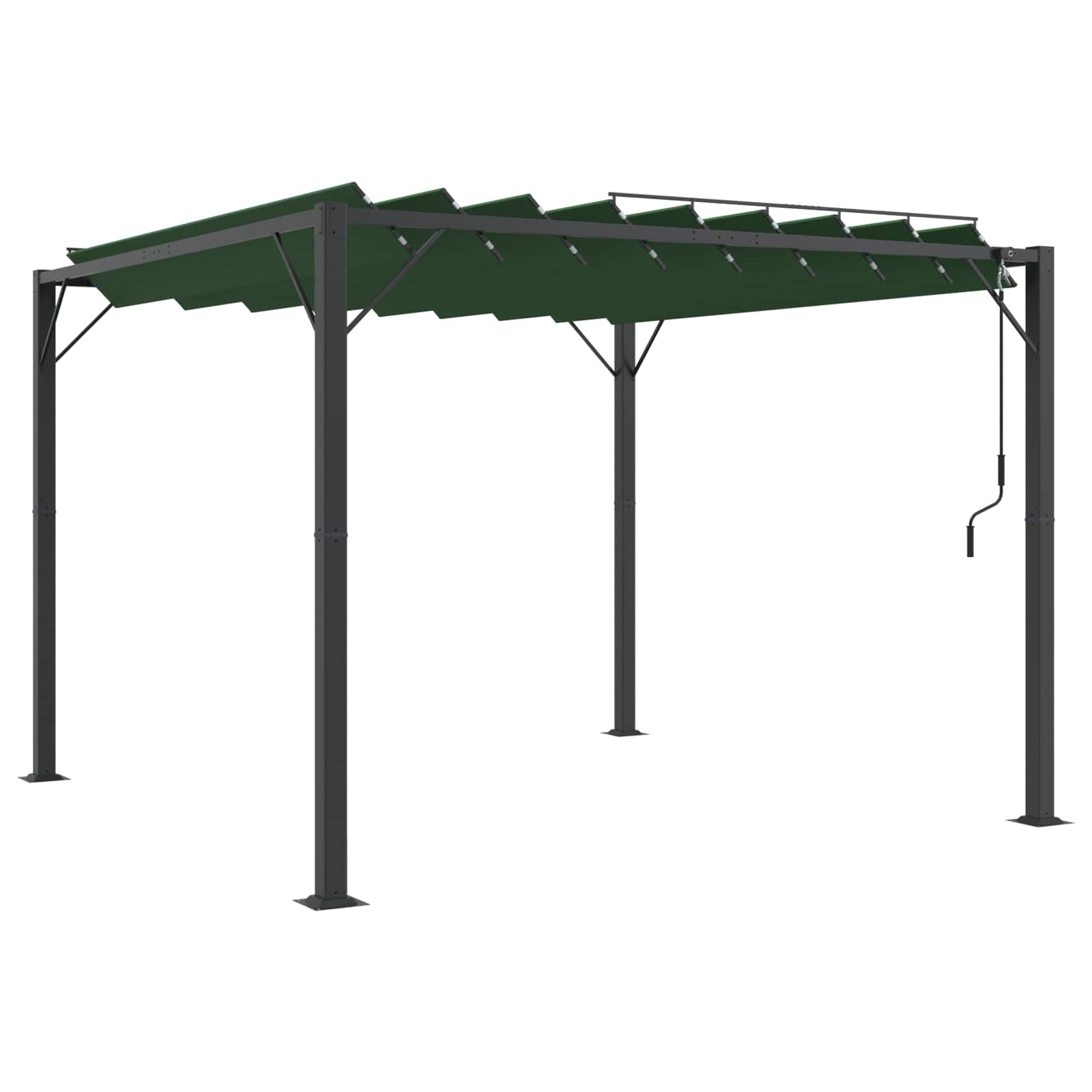 Gazebo met luifeldak Groen 3 x 3 x 2,14 m Stof en Aluminium image 2