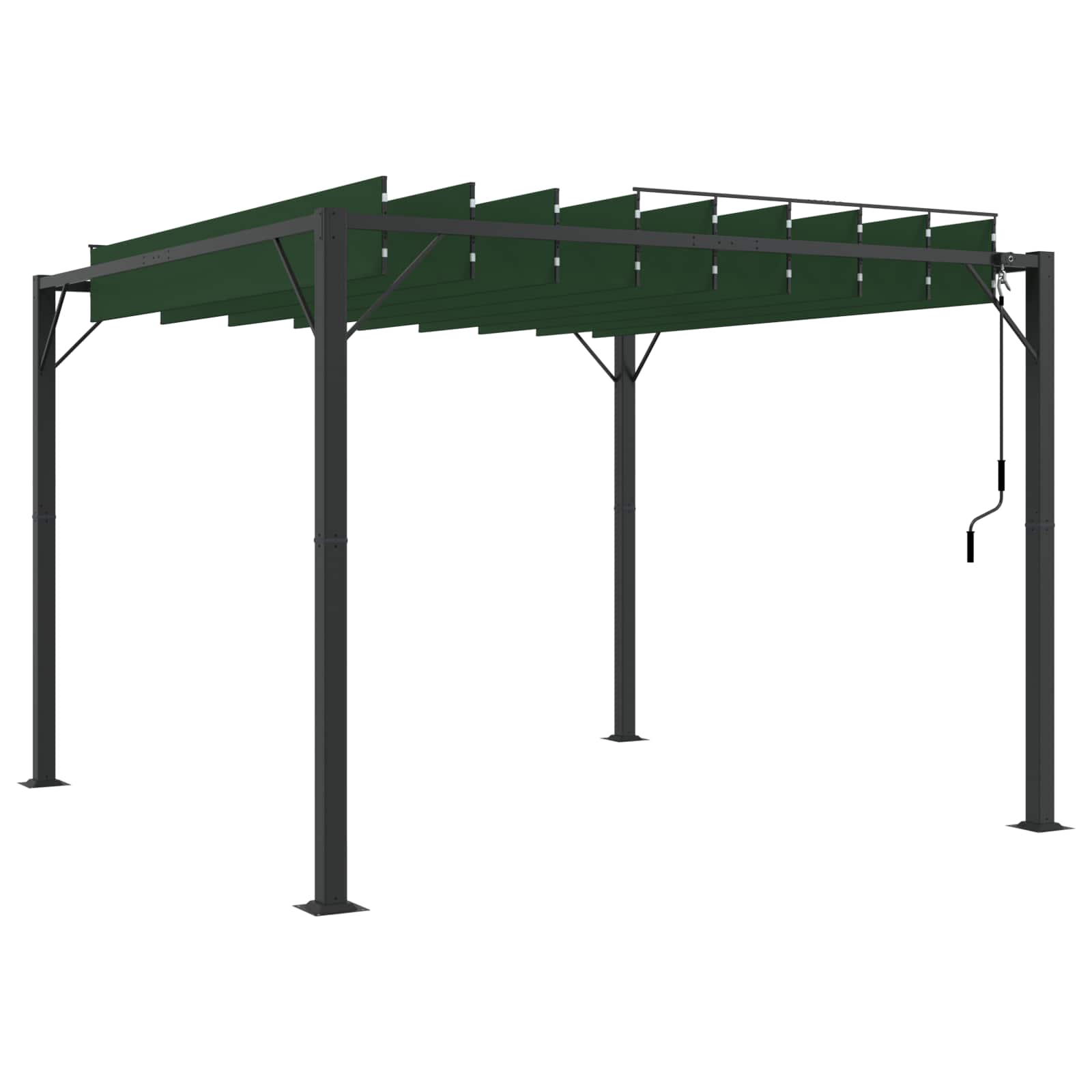 Gazebo met luifeldak Groen 3 x 3 x 2,14 m Stof en Aluminium image 3
