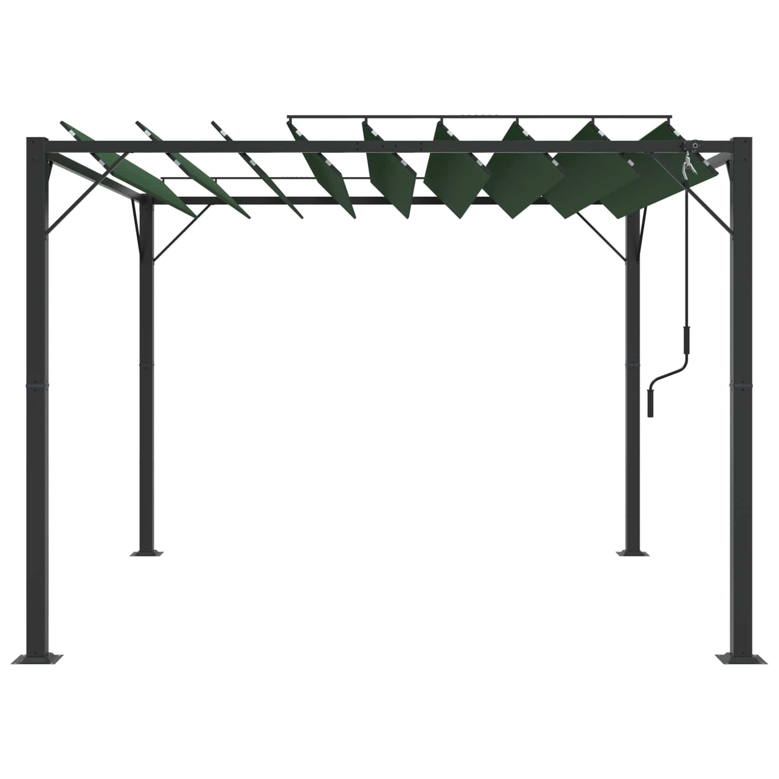 Gazebo met luifeldak Groen 3 x 3 x 2,14 m Stof en Aluminium image 4