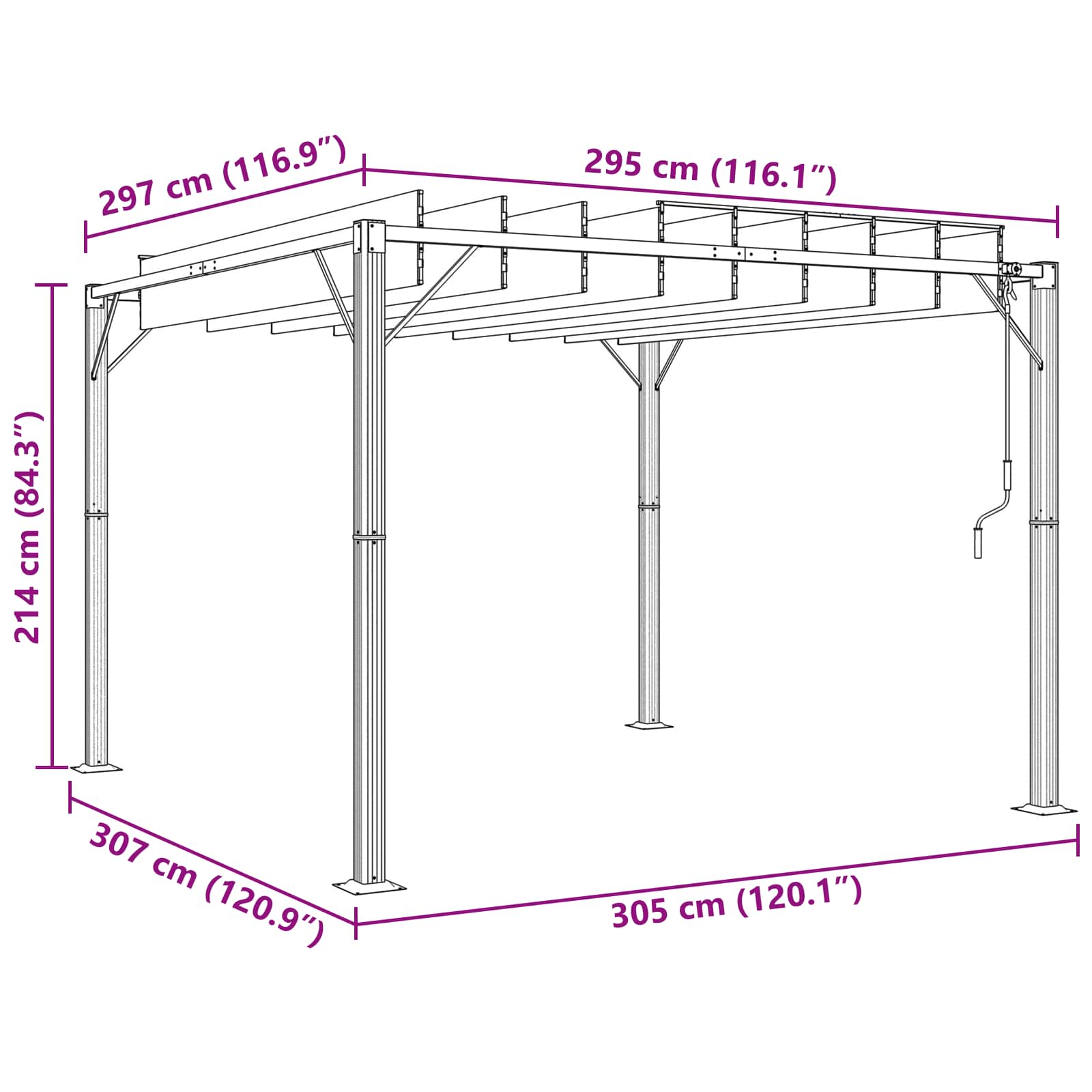 Gazebo met luifeldak Groen 3 x 3 x 2,14 m Stof en Aluminium image 9