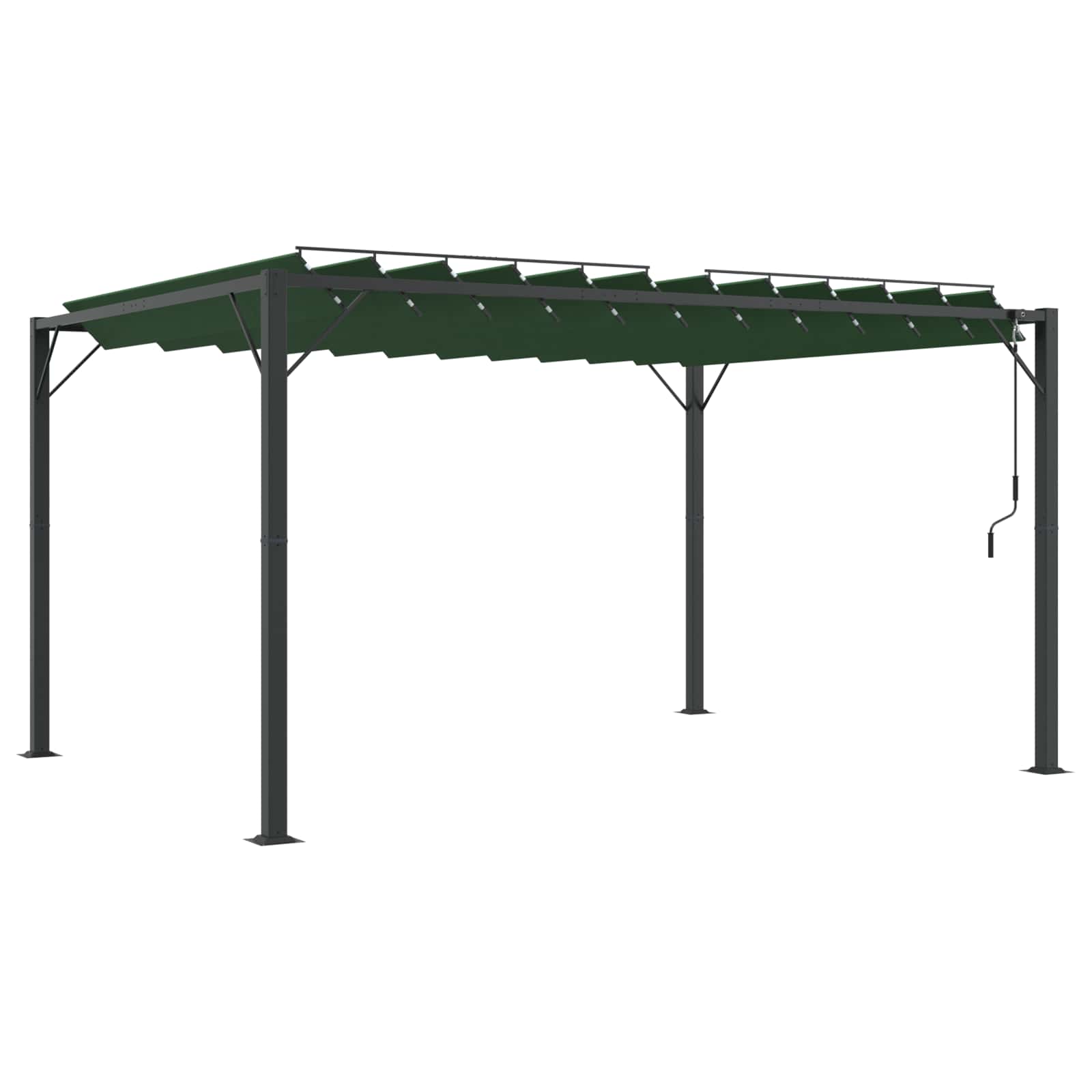 Gazebo met luifeldak Groen 3 x 4 x 2,14 m Stof en Aluminium image 2