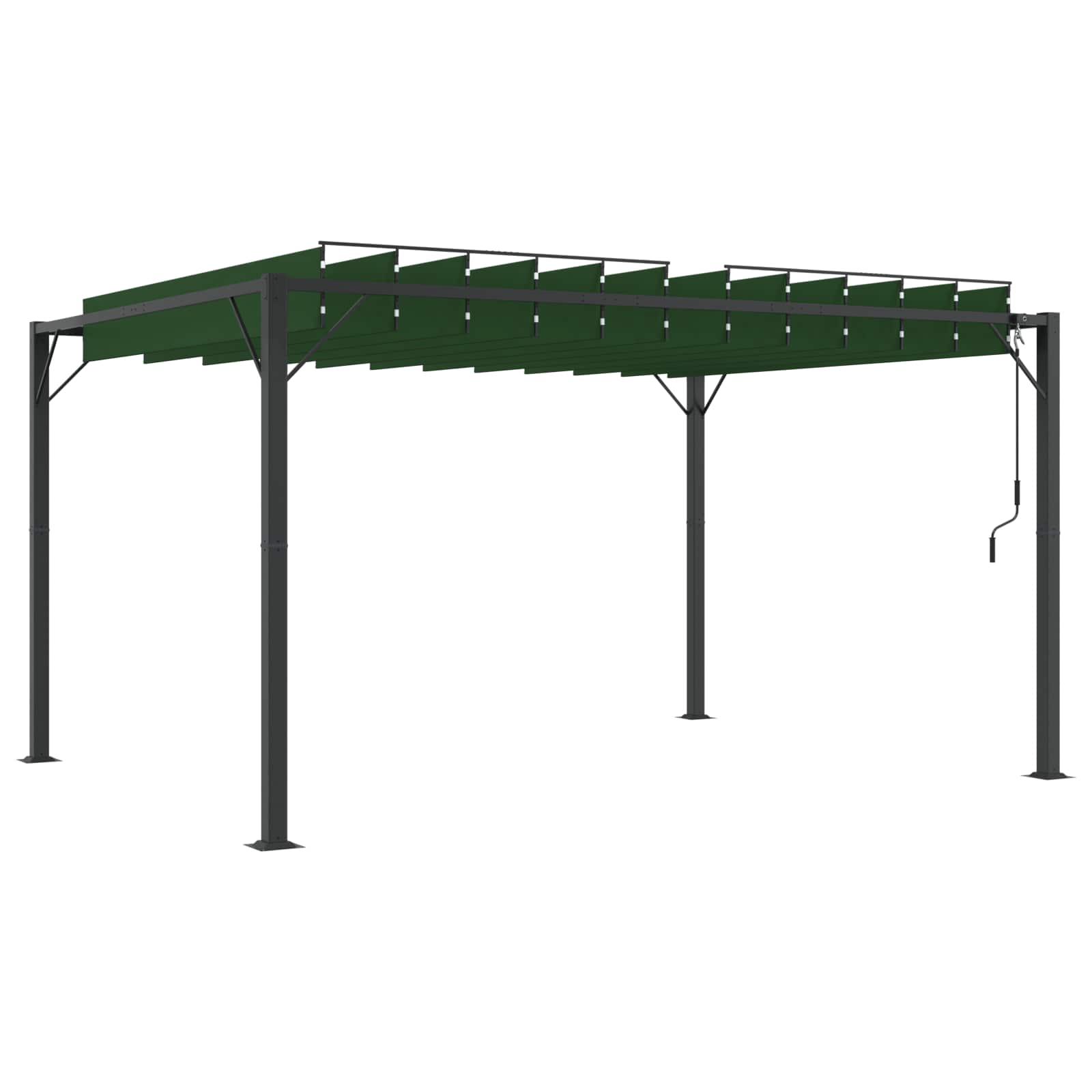Gazebo met luifeldak Groen 3 x 4 x 2,14 m Stof en Aluminium image 3