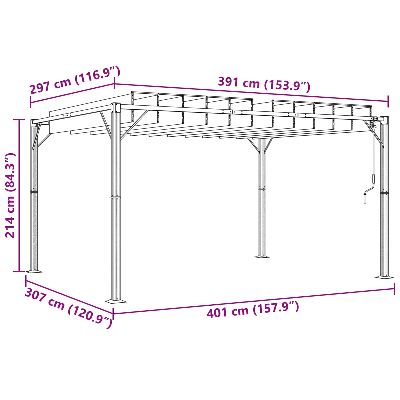 Gazebo met luifeldak Groen 3 x 4 x 2,14 m Stof en Aluminium image 9