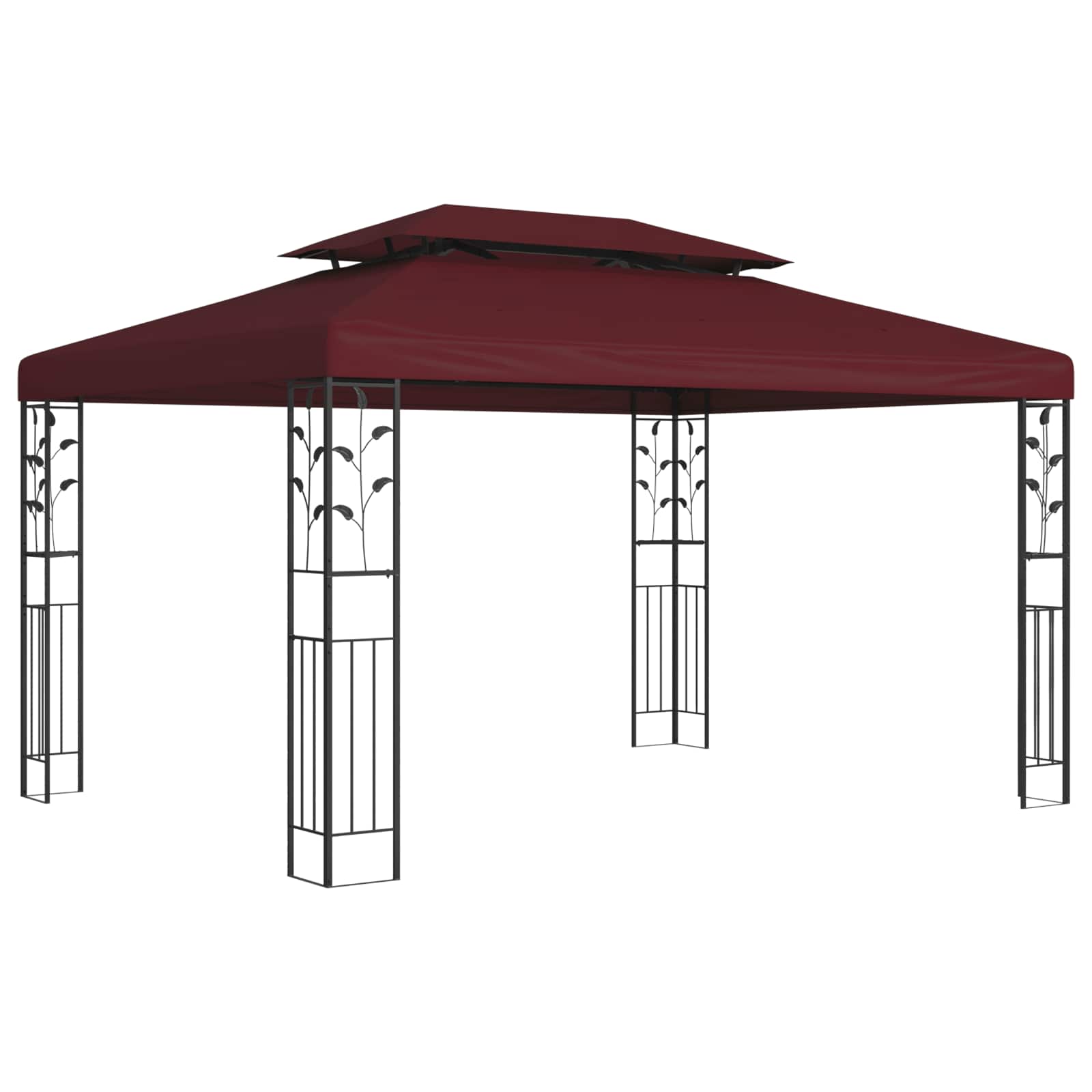 Prieel 3,97 x 2,96 x 2,68 m Wijnrood Polyester en staal image 1