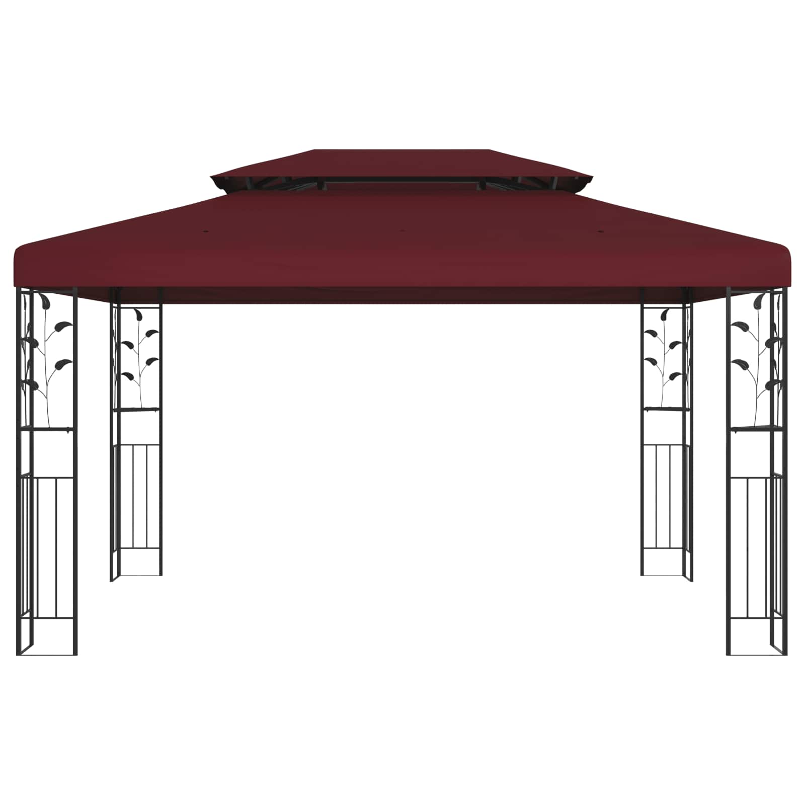 Prieel 3,97 x 2,96 x 2,68 m Wijnrood Polyester en staal image 2