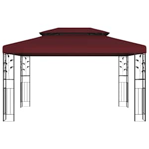 Altán 3,97 x 2,96 x 2,68 m Víno Červené Polyester a ocel - obrázek 2