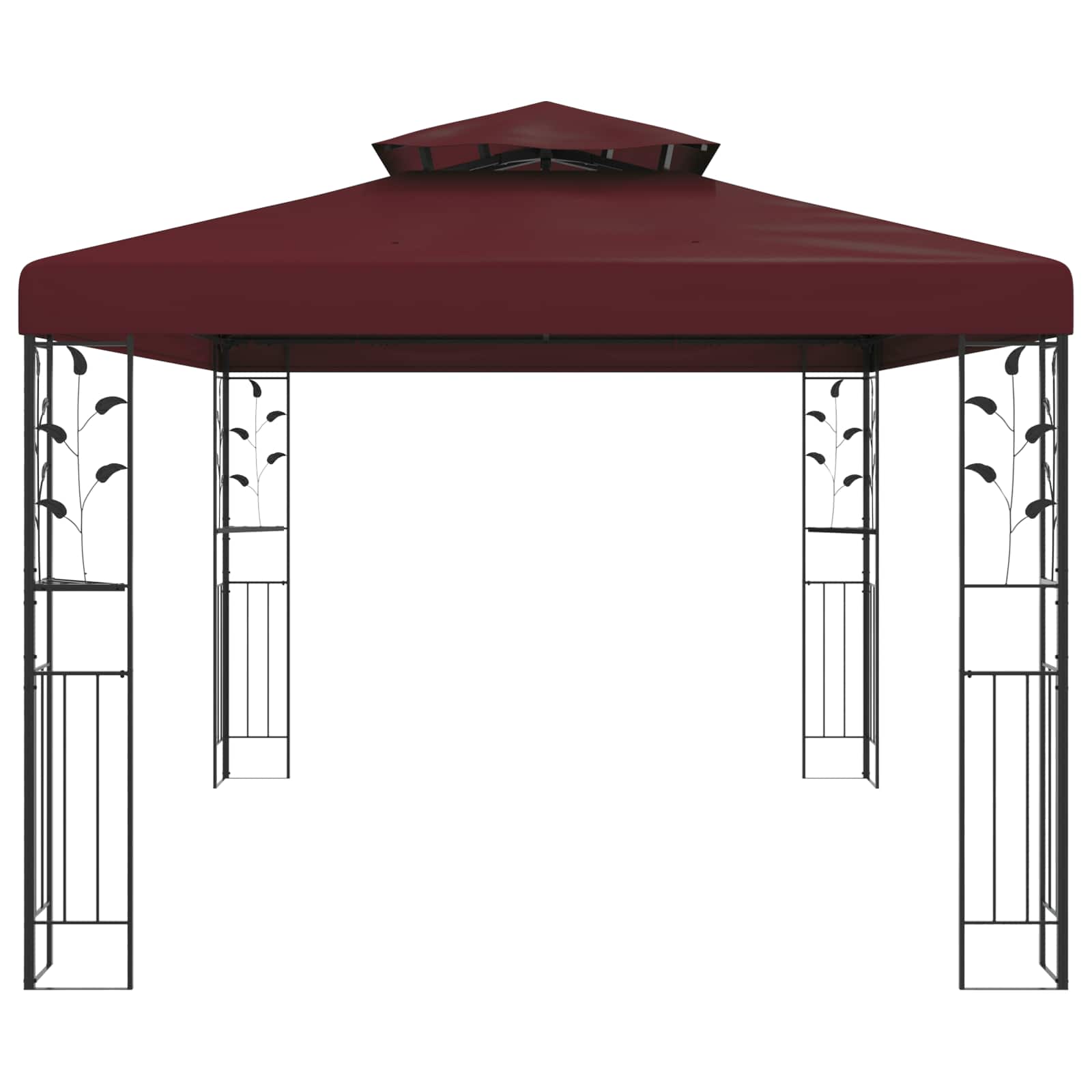 Prieel 3,97 x 2,96 x 2,68 m Wijnrood Polyester en staal image 3