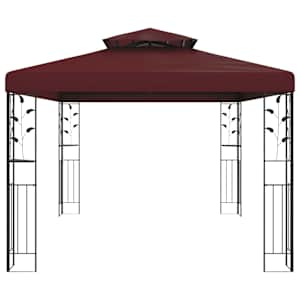 Altán 3,97 x 2,96 x 2,68 m Víno Červené Polyester a ocel - obrázek 3