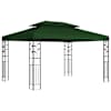 vidaXL Paviljon 3,97 x 2,96 x 2,68 m Roheline Pol&uuml;ester ja teras