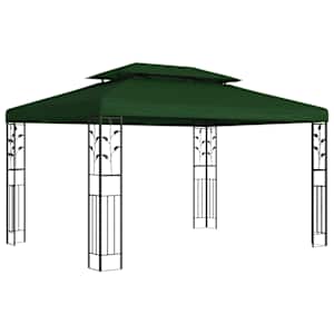 vidaXL Paviljon 3,97 x 2,96 x 2,68 m Roheline Pol&uuml;ester ja teras