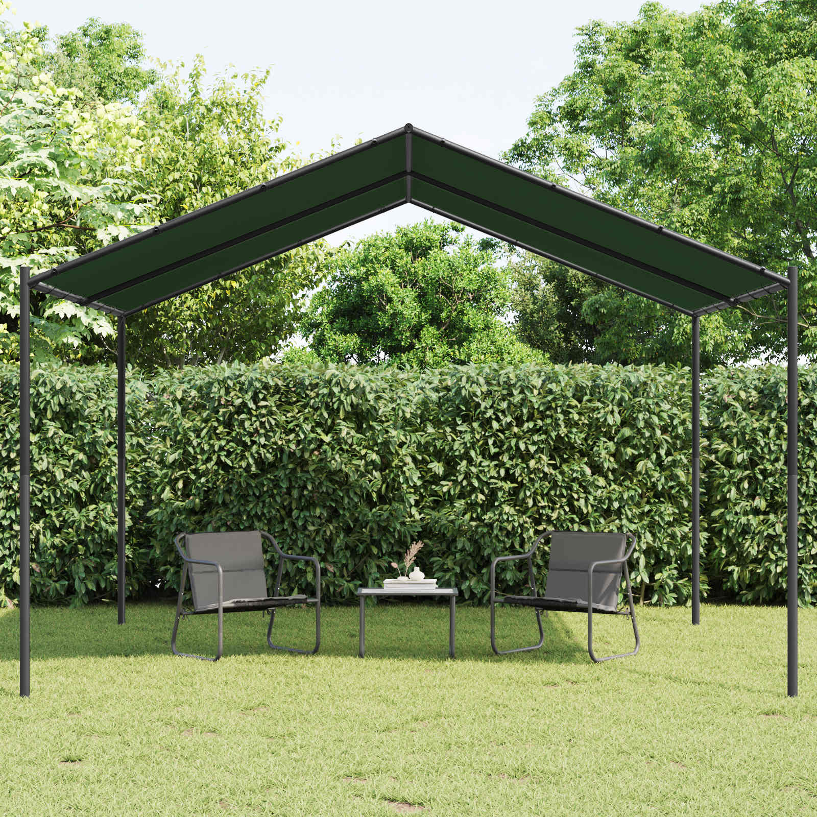 Paviljoen 4 x 4 x 2,6 m Taupe Polyester en staal image 1