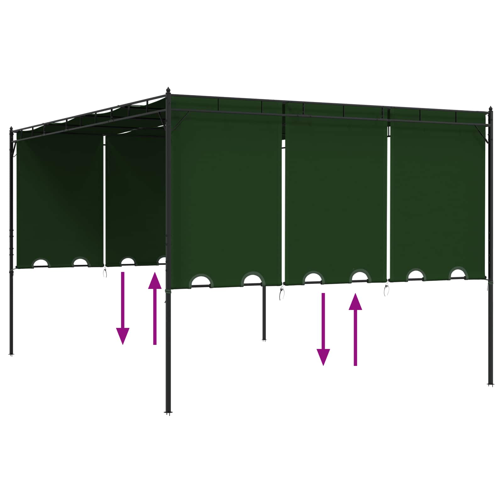 Prieel 4 x 3 x 2,3 m Groen Polyester en staal image 7