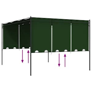 Altán 4 x 3 x 2,3 m Zelená Polyester a ocel - obrázek 7