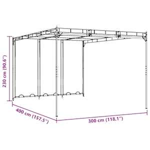 Altán 4 x 3 x 2,3 m Zelená Polyester a ocel - obrázek 9