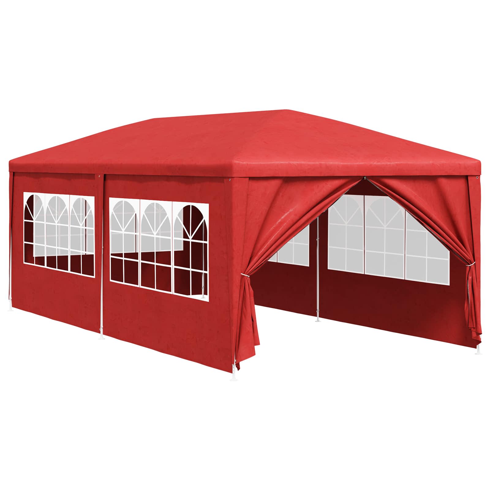 Partytent Rood 600 x 300 x 255 cm PE en staal image 2