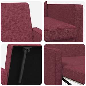 Vysouvací pohovka Víno Červené Textil - obrázek 10