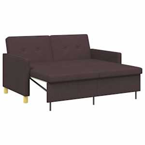 Vysouvací pohovka Tmavě hnědá Textil - obrázek 2