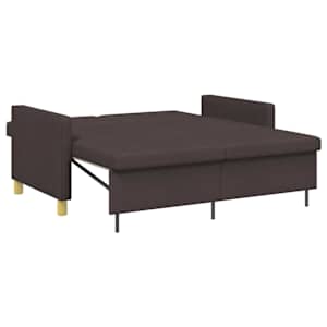 Vysouvací pohovka Tmavě hnědá Textil - obrázek 6
