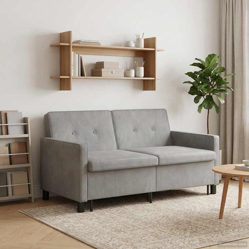 vidaXL Sofa postelja Svetlo zelena Blago - slika 3