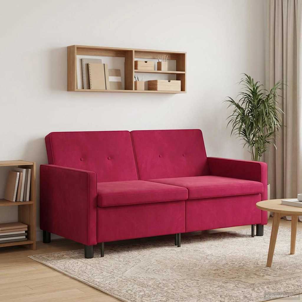 Sofa postelja Vinorodna rdeča Blago - slika 3