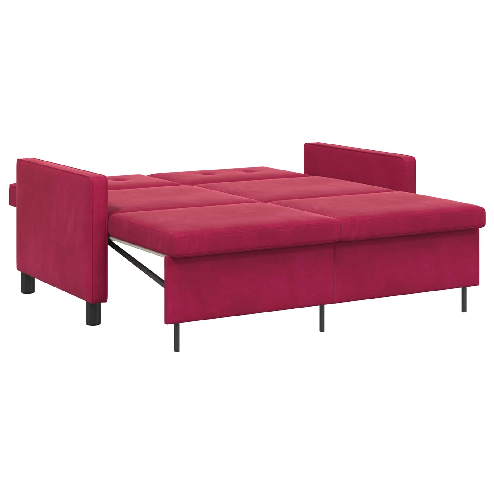 Sofa postelja Vinorodna rdeča Blago - slika 6